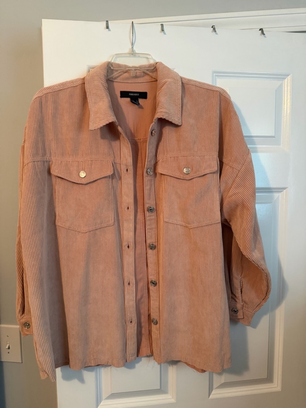 Forever 21 Blush Pink Corduroy Shirt Jacket